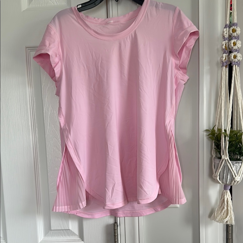 Lululemon Athletica Pink Asymmetrical Cap Sleeve T-Shirt